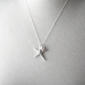 Starfish Necklace - 925 Sterling Silver Necklace -..