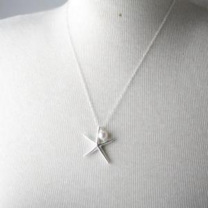Starfish Necklace - 925 Sterling Silver Necklace -..