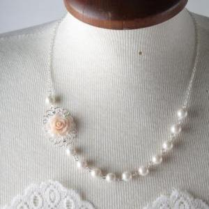 Vintage Style Flower Necklace - Bridesmaid..