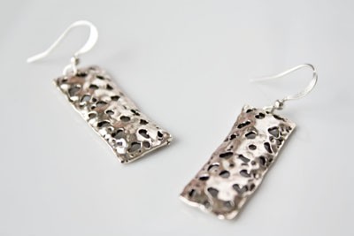 Unique Earrings - Rectangle Earrings - Silver Rectangle Earrings - Urban Jewelry - Handmade Earrings -silver Wire - Modern - Made In Canada